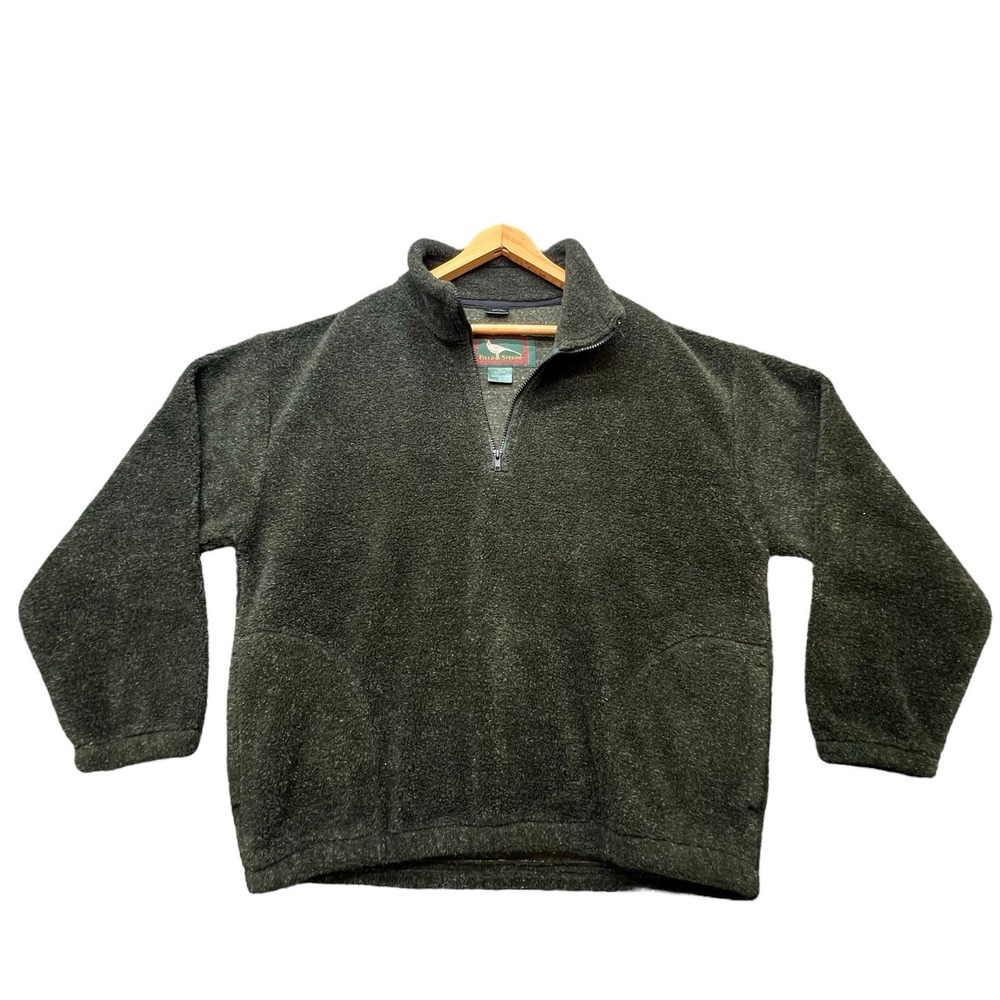 Vintage Field & Stream Fleece Sweater Men's Size XL Tall Green Pull Over USA 80s